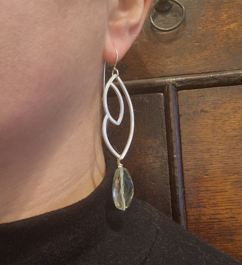 Green Amethyst Wing earrings