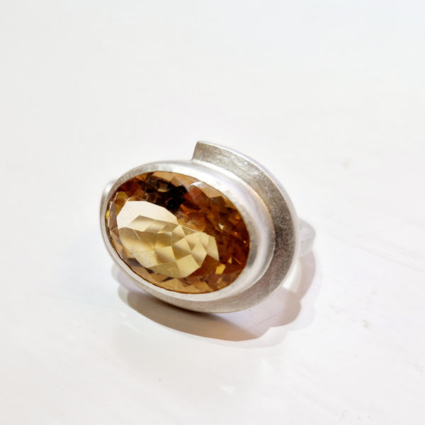 Citrine 3 Quarter Curl Ring