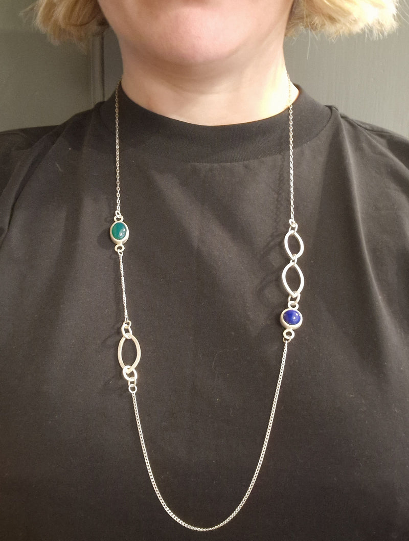 Lapis Lazuli & Agate Long necklace