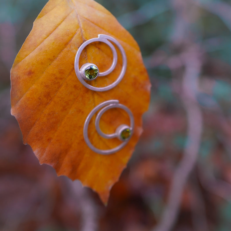 Spiral Peridot Studs