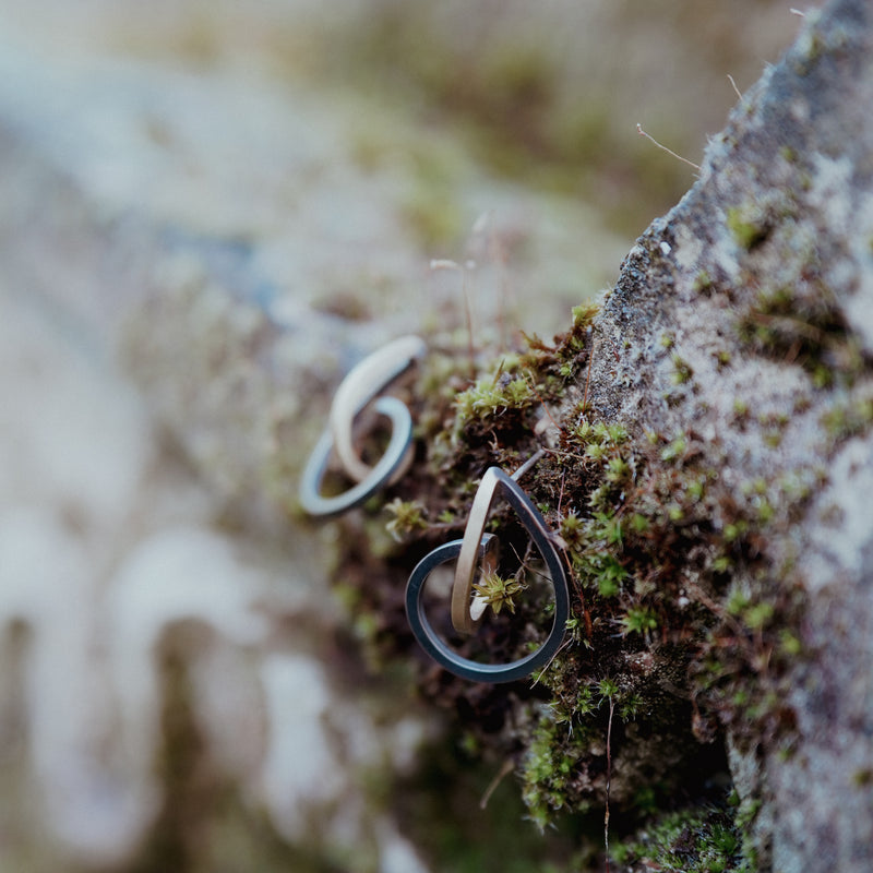 18k gold/sterling silver Twice Curled drop earrings