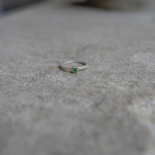 Emerald Crescent Ring