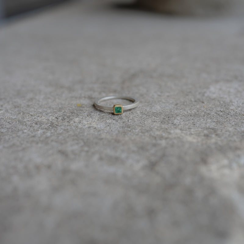 Emerald Crescent Ring