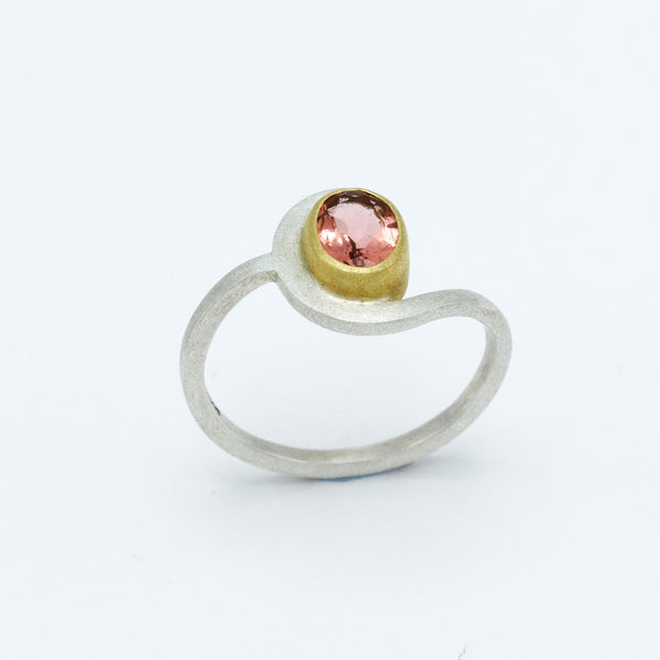 Pink Tourmaline Cee Curl Ring