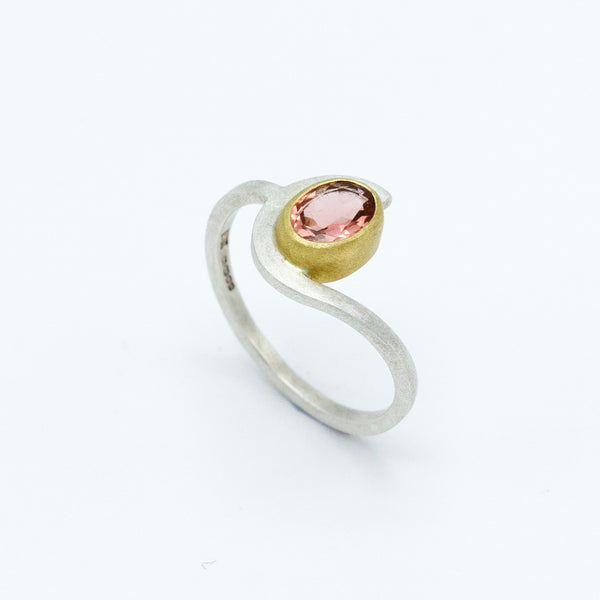 Pink Tourmaline Cee Curl Ring