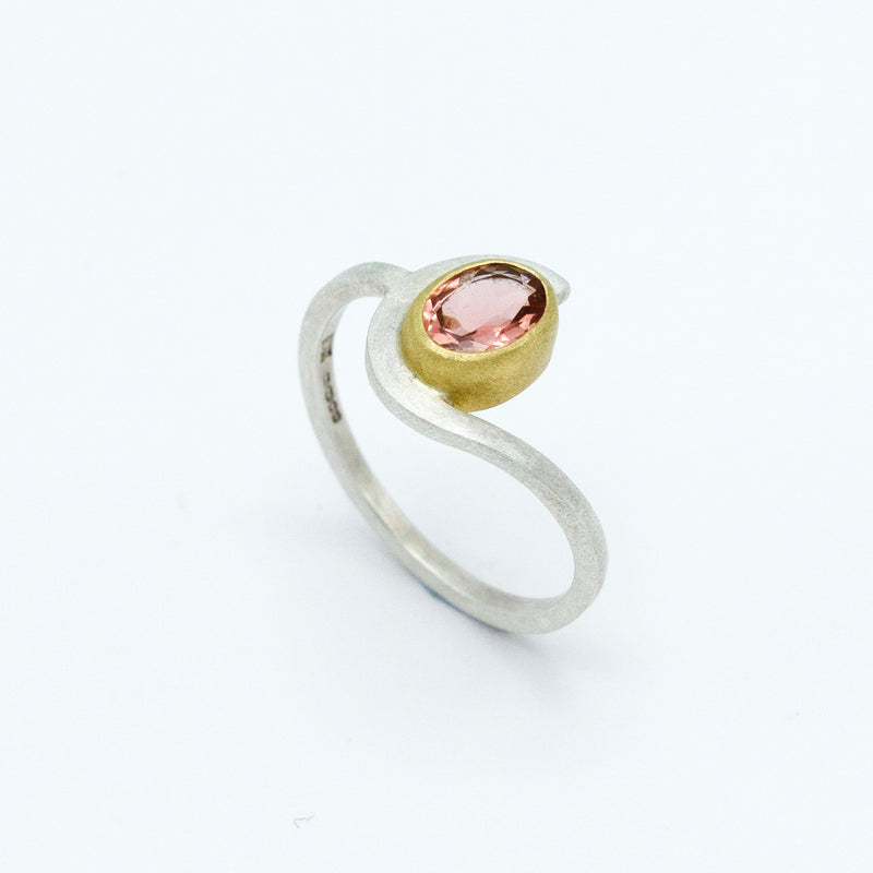 Pink Tourmaline Cee Curl Ring