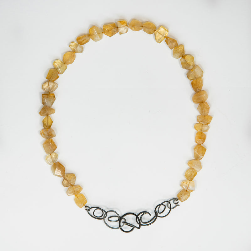 Citrine Twice Curled Chain Necklace