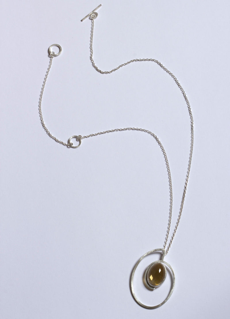 Citrine Pendant with Extendable Chain