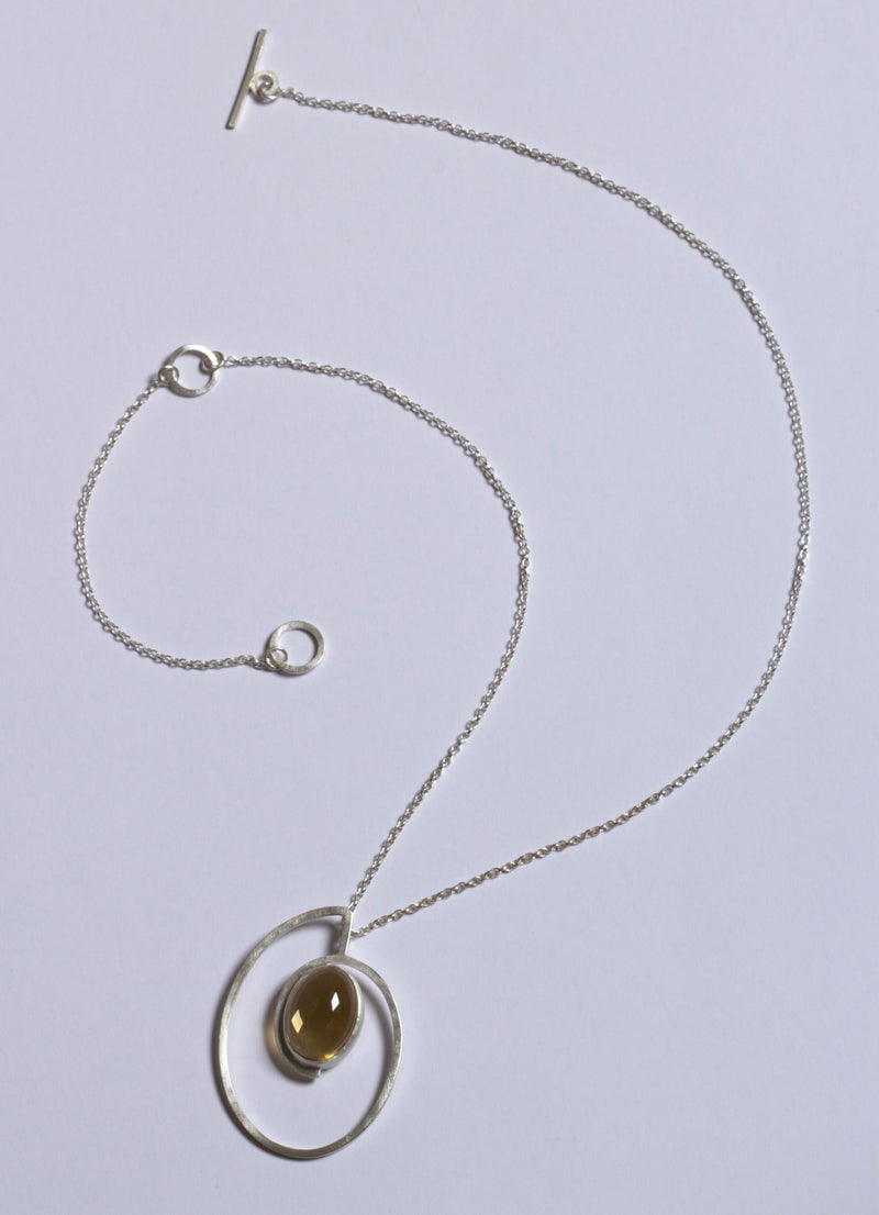 Citrine Pendant with Extendable Chain