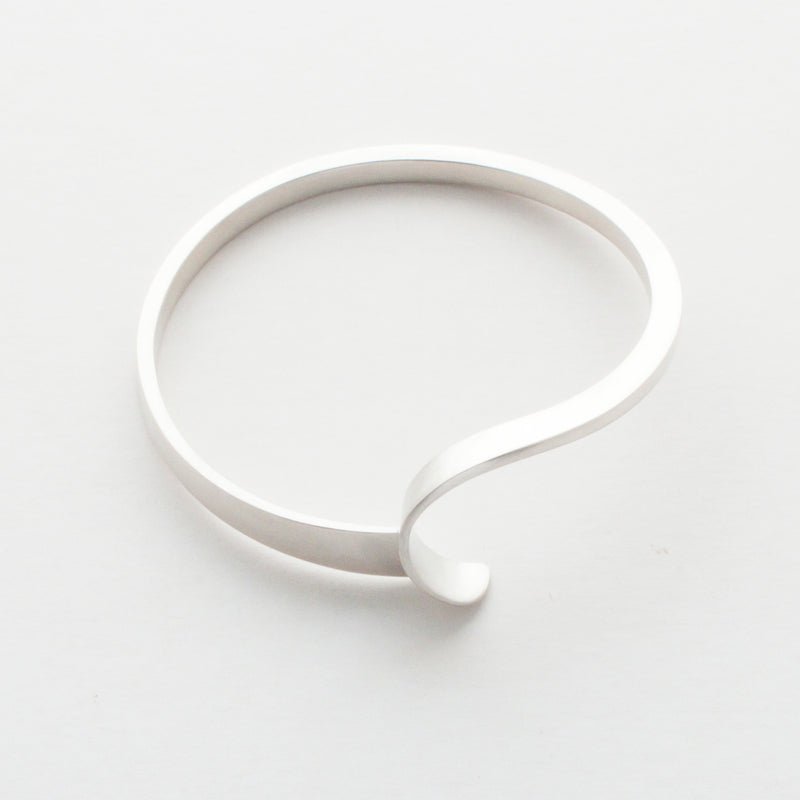 Curled Silver Bangle