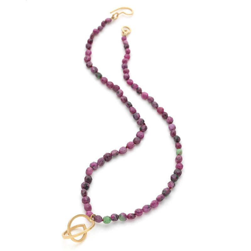 Twice Curled Ruby Necklace