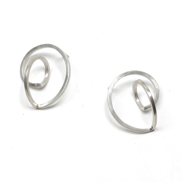 Silver Twice Curled Earrings