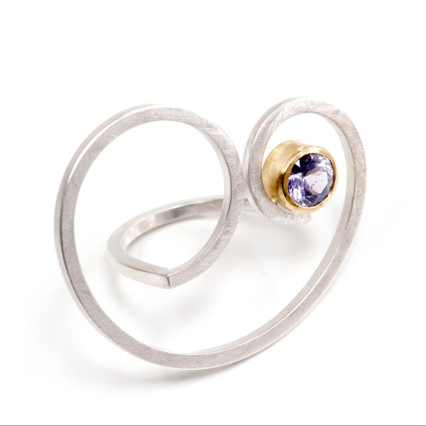 Double Curl Lilac Spinel Ring