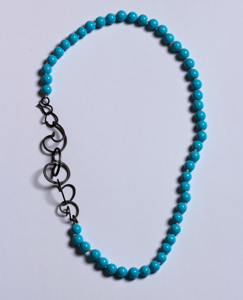 Turquoise Angles & Curls Necklace